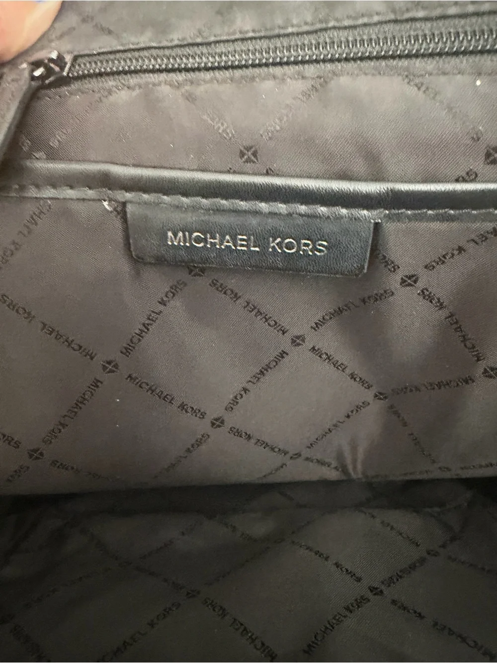 Michael Kors Black/ Grey Studded Medium Backpack
